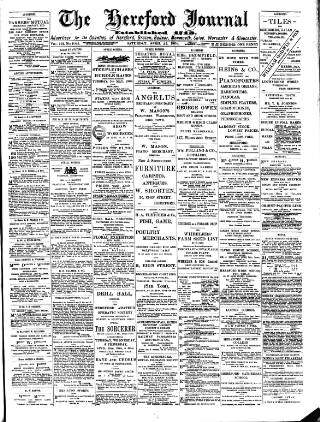 cover page of Hereford Journal published on April 25, 1903