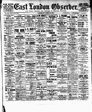 cover page of East London Observer published on April 23, 1910