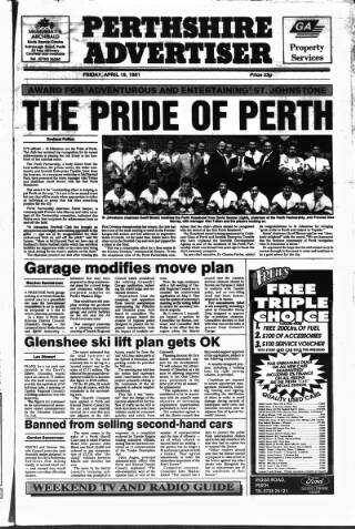 cover page of Perthshire Advertiser published on April 19, 1991