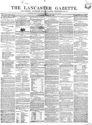 cover page of Lancaster Gazette published on April 27, 1844