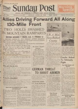 cover page of Sunday Post published on April 25, 1943