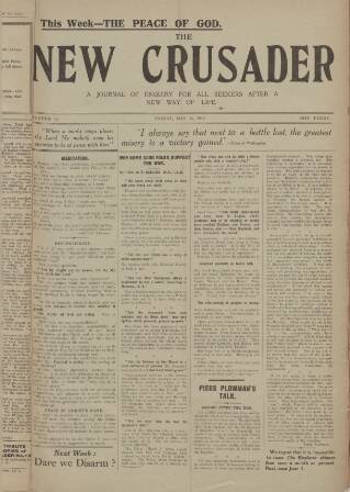 cover page of New Crusader published on May 18, 1917