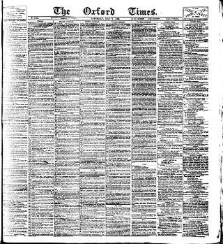 cover page of Oxford Times published on May 9, 1896
