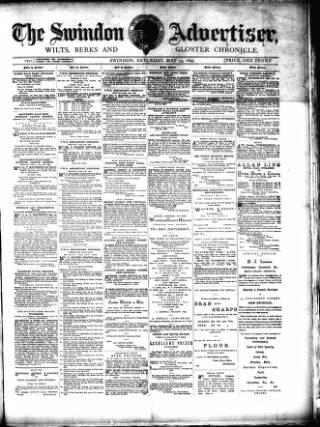 cover page of Swindon Advertiser and North Wilts Chronicle published on May 13, 1893