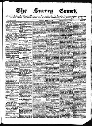cover page of Surrey Comet published on April 19, 1879