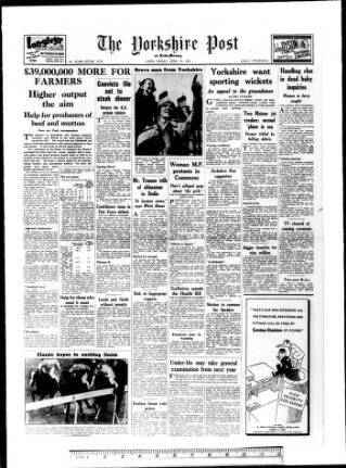cover page of Yorkshire Post and Leeds Intelligencer published on April 25, 1952
