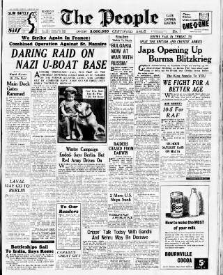 cover page of The People published on March 29, 1942