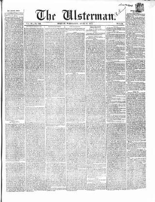 cover page of The Ulsterman published on April 25, 1855