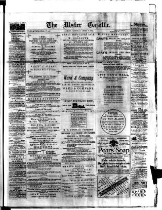 cover page of Ulster Gazette published on April 18, 1891