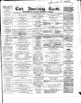 cover page of Cork Advertising Gazette published on April 27, 1859