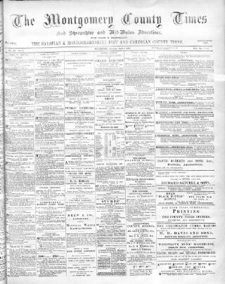 cover page of Montgomery County Times and Shropshire and Mid-Wales Advertiser published on April 6, 1901