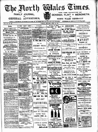 cover page of North Wales Times published on April 26, 1902