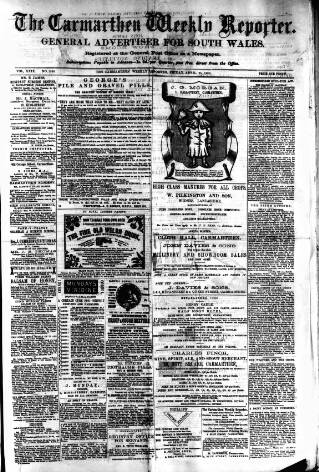 cover page of Carmarthen Weekly Reporter published on April 25, 1890