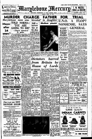 cover page of Marylebone Mercury published on April 25, 1952