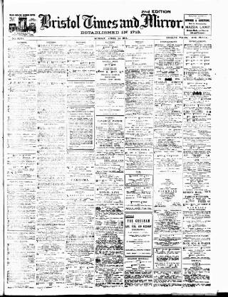 cover page of Bristol Times and Mirror published on April 24, 1911