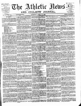 cover page of Athletic News published on April 27, 1886