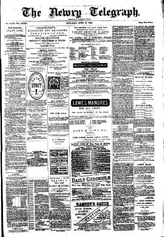 cover page of Newry Telegraph published on April 25, 1885