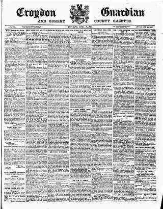 cover page of Croydon Guardian and Surrey County Gazette published on April 19, 1890