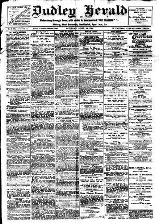 cover page of Dudley Herald published on April 23, 1898