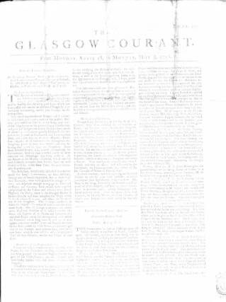 cover page of Glasgow Courant published on April 28, 1746