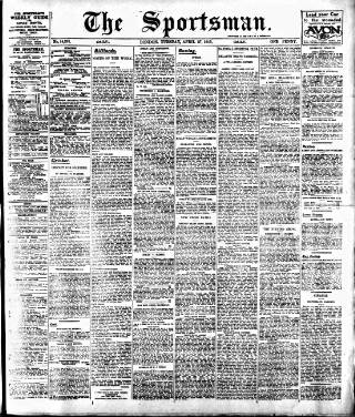 cover page of The Sportsman published on April 27, 1915