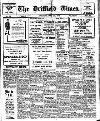 cover page of Driffield Times published on April 25, 1942