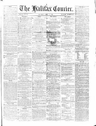 cover page of Halifax Courier published on April 18, 1868