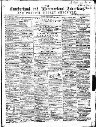 cover page of Cumberland and Westmorland Advertiser, and Penrith Literary Chronicle published on April 27, 1858