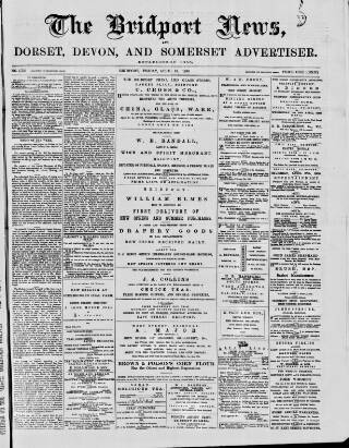 cover page of Bridport News published on April 19, 1889