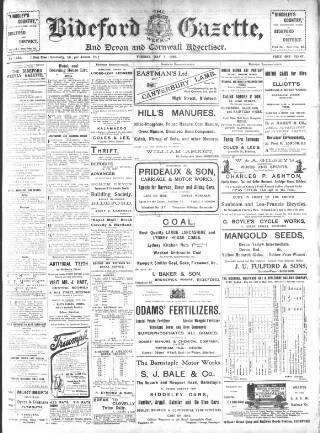 cover page of North Devon Gazette published on May 5, 1908