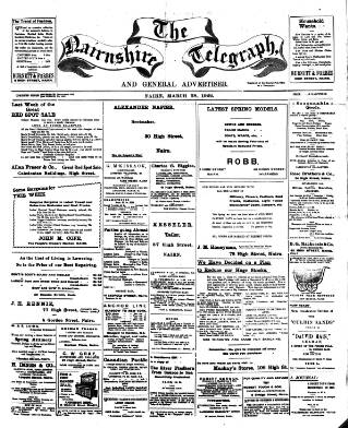 cover page of Nairnshire Telegraph and General Advertiser for the Northern Counties published on March 28, 1922