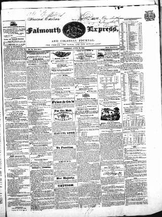 cover page of Falmouth Express and Colonial Journal published on April 25, 1840