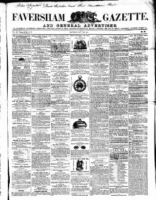 cover page of Faversham Gazette, and Whitstable, Sittingbourne, & Milton Journal published on May 16, 1857