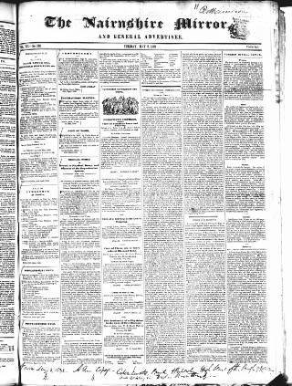 cover page of Nairnshire Mirror published on May 2, 1848