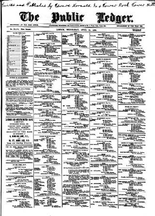 cover page of Public Ledger and Daily Advertiser published on April 23, 1902