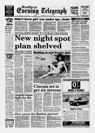 cover page of Scunthorpe Evening Telegraph published on April 26, 1990