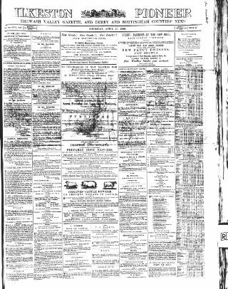 cover page of Ilkeston Pioneer published on April 26, 1866