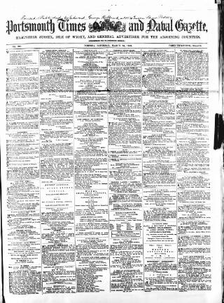 cover page of Portsmouth Times and Naval Gazette published on March 28, 1868