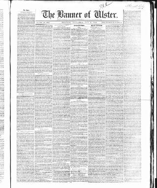 cover page of Banner of Ulster published on May 8, 1856