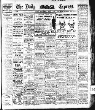cover page of Dublin Daily Express published on April 17, 1912
