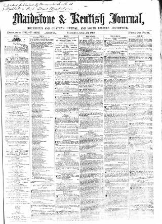 cover page of Maidstone Journal and Kentish Advertiser published on April 25, 1868