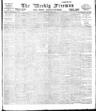 cover page of Weekly Freeman's Journal published on April 25, 1891