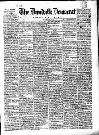 cover page of Dundalk Democrat, and People's Journal published on March 29, 1851