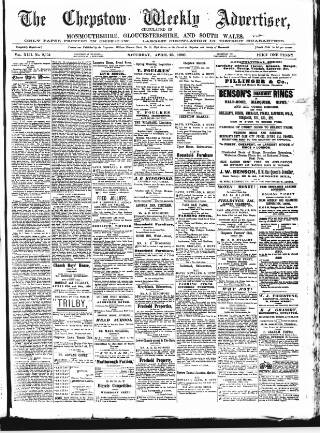cover page of Chepstow Weekly Advertiser published on April 25, 1896