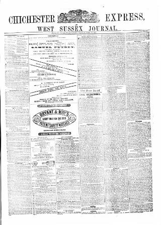 cover page of Chichester Express and West Sussex Journal published on April 16, 1872
