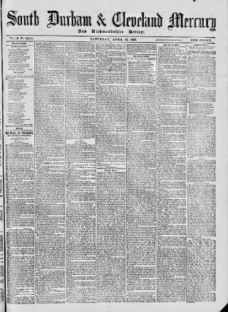 cover page of South Durham & Cleveland Mercury published on April 27, 1889