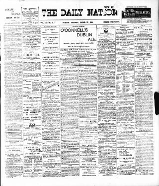cover page of Dublin Daily Nation published on April 17, 1899