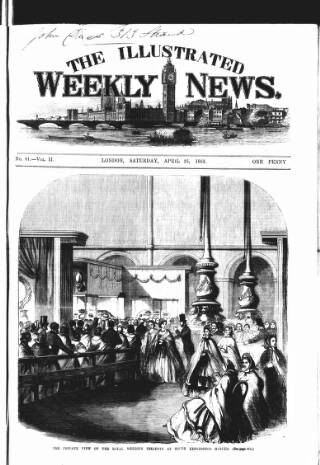 cover page of Illustrated Weekly News published on April 25, 1863