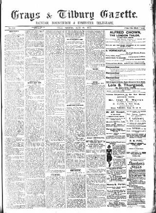 cover page of Grays & Tilbury Gazette, and Southend Telegraph published on April 25, 1903