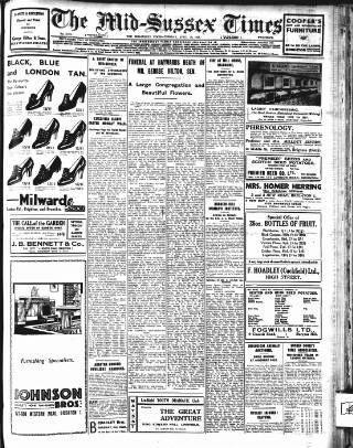 cover page of Mid Sussex Times published on April 19, 1938